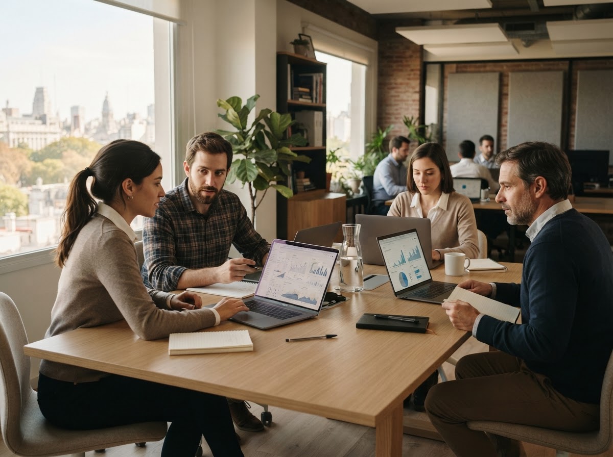 Litiodata: equipo de análisis trabajando sobre modelos de riesgo financiero